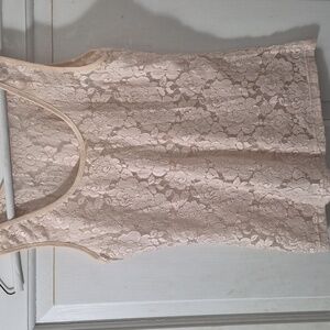 Women's Lace Tank Top - Blush Pink